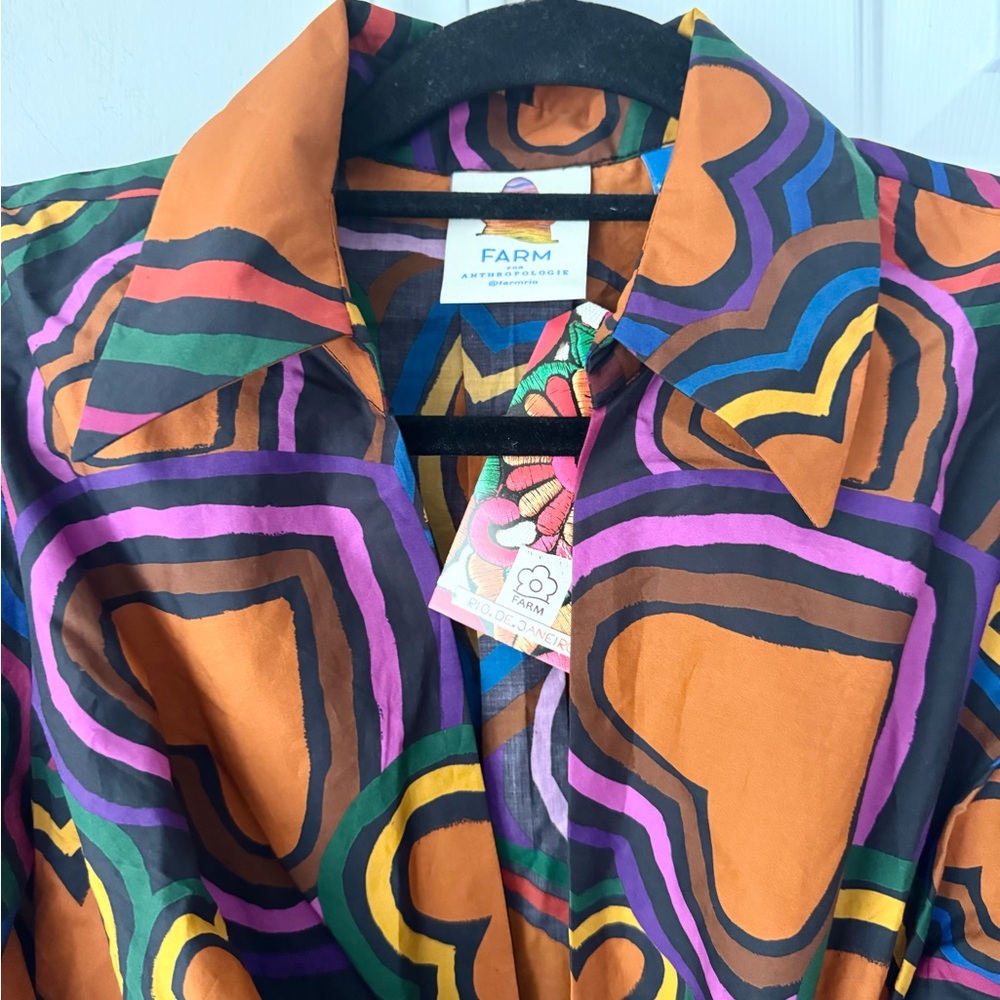Farm Rio Heart Print Front-Bow Mini Dress - Picture 6 of 12
